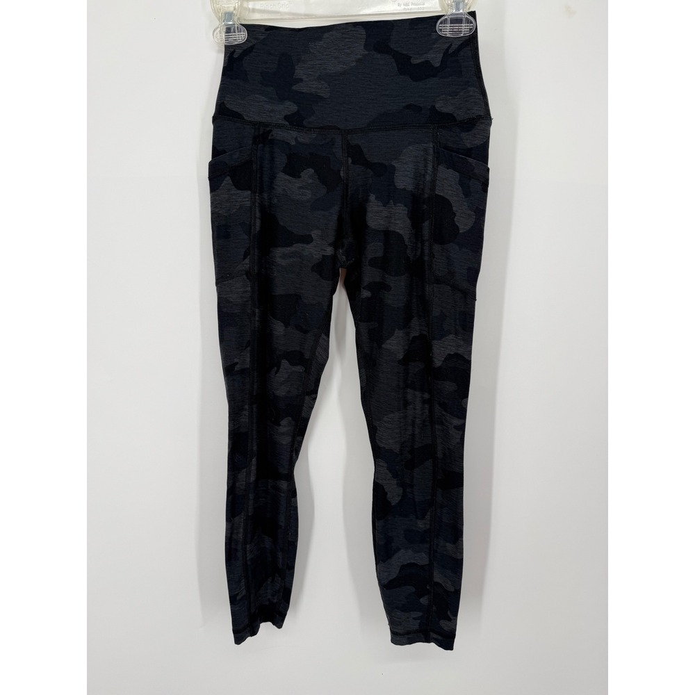 Yogalicious Lux Leggings Womens Small Black Charcoal Camo High Rise Pockets